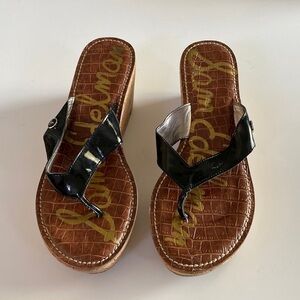 Sam Edelman Romy Wedge Platform Cork Flip Flops